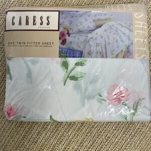 Vintage Caress Rachel's Garden Percale Twin Fitted Sheet, USA, Cottagecore NIP